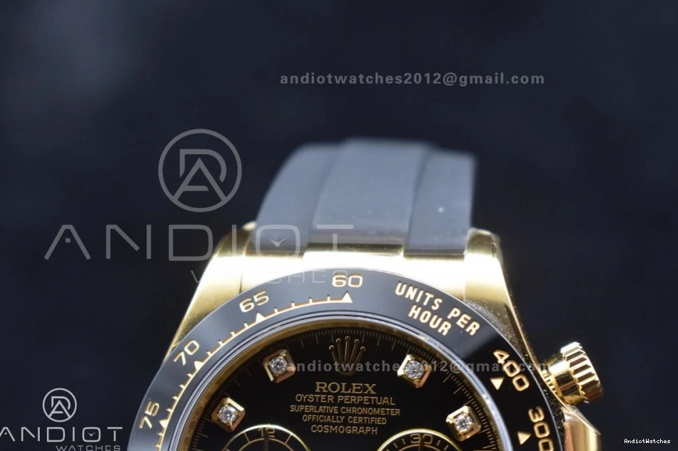 V Diamonds Clean 1:1 Edition Best SA4130 Dial Oysterflex Daytona on Timeless Black Strap Rubber 416 116518 0125